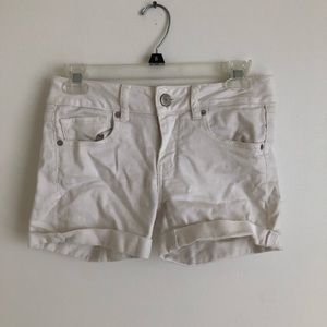 american eagle white denim shorts size 2